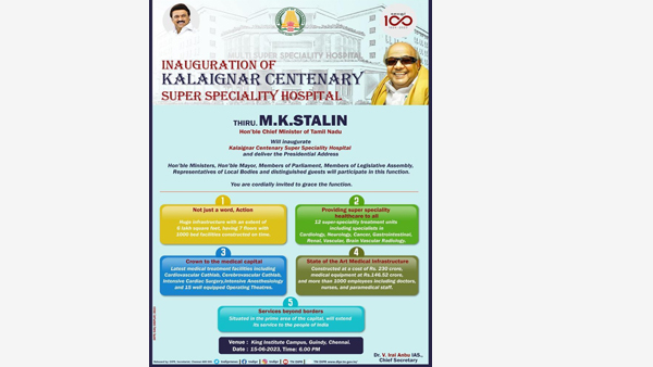 Stalin to inaugurate Kalaignar Centenary Super Speciality Hospital