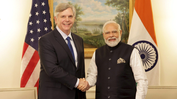 Prime Minister Narendra Modi meets General Electric CEO H. Lawrence Culp Jr, in Washington, USA