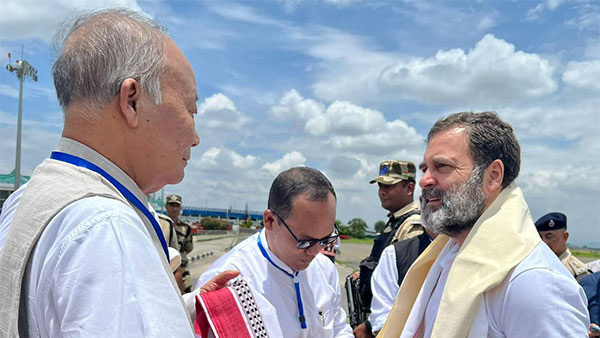 Rahul Gandhis Convoy En Route Manipurs Churachandpur District Stopped by Police