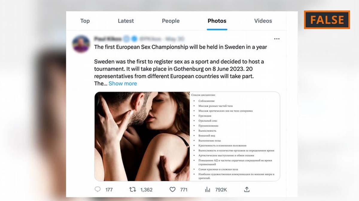 Fact check: No, Sweden is not holding a sex championship Fact check: No, Sweden is not holding a sex championship