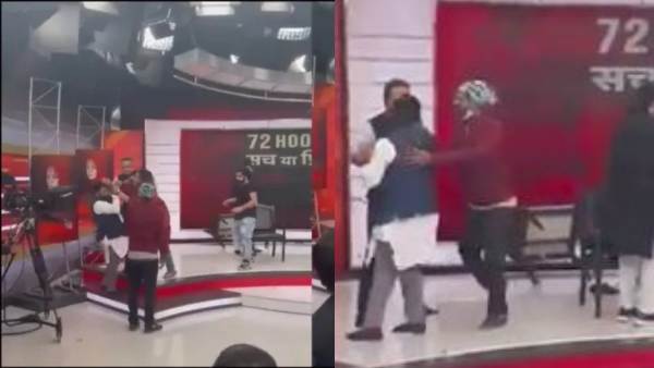 Jamia Scholar Shoaib Jamai Attacked During Live TV Show; Video Goes Viral