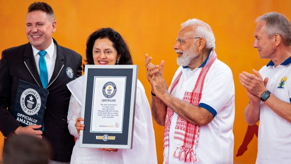 PM Modi-led Yoga Event Sets Guinness World Record for Participation Of Most Nationalities