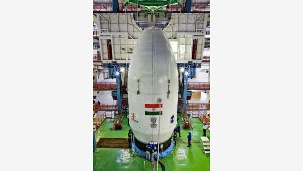 Chandrayaan-3 spacecraft being mated with LVM3 ahead if its launch, at the Satish Dhawan Space Station, in Sriharikota Chandrayaan-3 spacecraft being mated with LVM3 ahead if its launch, at the Satish Dhawan Space Station, in Sriharikota