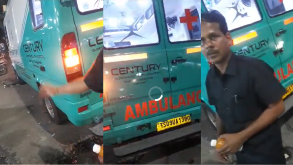 On Camera: Hyderabad Ambulance Driver Misuses Siren To Stop For Snacks