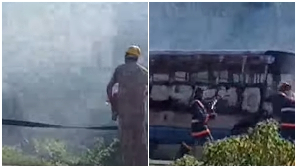 KSRTC Bus Catches Fire On Highway In Thiruvananthapuram, Passengers Escape Unhurt