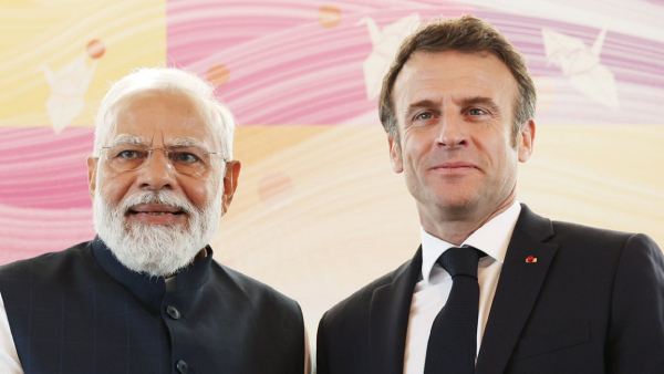 Prime Minister Narendra Modi with French President Emmanuel Macron