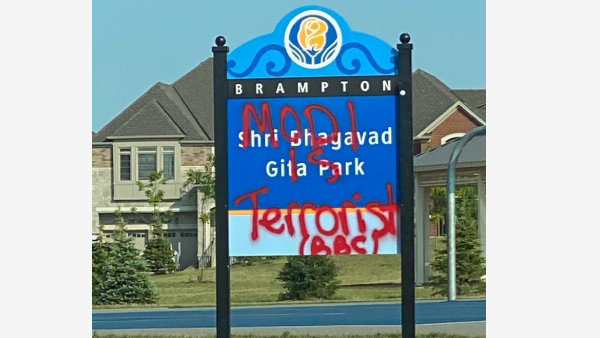 Modi Is Terrorist: Temple Sign Defaced With Pro-Khalistan Grafitti In Canada