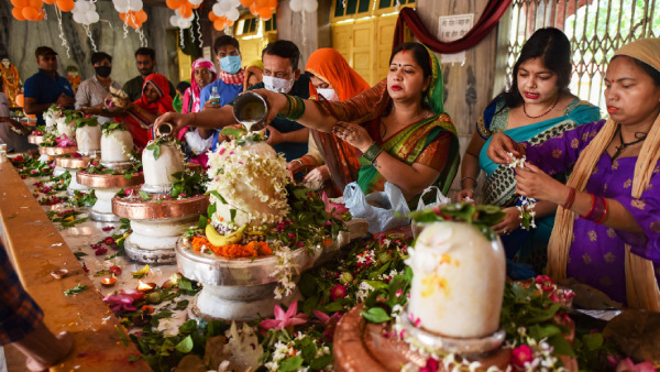 Devotees during the holy month of Sawan