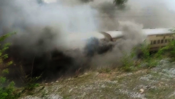 Falaknuma Express Catches Fire Near Hyderabad Falaknuma Express Catches Fire Near Hyderabad