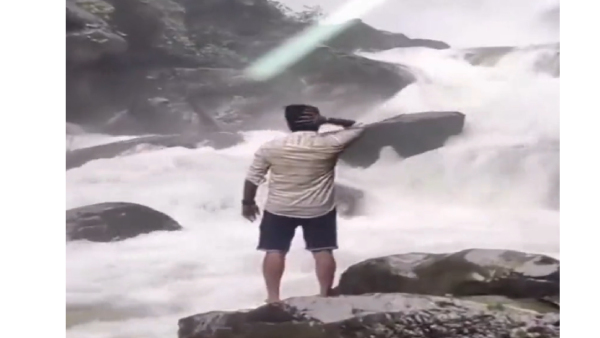 Watch: A Man Dies In Udupi After Falling Into Overflowing Waterfall