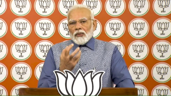 Prime Minister Narendra Modi addresses the BJPs Zila Panchayat members conference via video conferencing