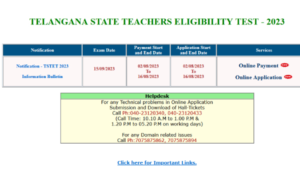 Register For Telangana TS TET 2023, Deadline Today