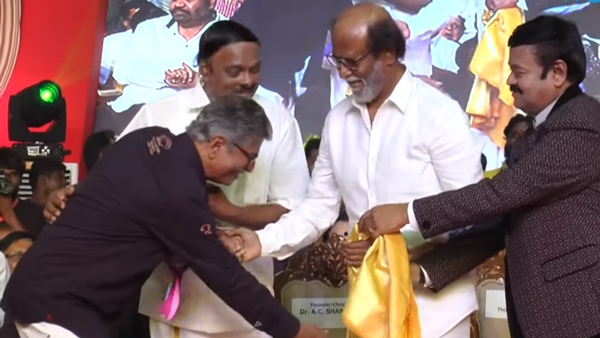 Vijays Father Touching Rajinikanths Feet Goes Viral After Superstars Clip With Yogi Triggers Controversy
