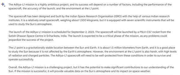 Prediction: Will Indias Ambitious Solar Mission Aditya-L1 Be Successful? Heres What Bard Says Prediction: Will Indias Ambitious Solar Mission Aditya-L1 Be Successful? Heres What Bard Says