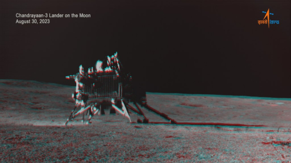 Chandrayaan-3: ISROs Stunning Anaglyph Of Vikram Lander On The Moon