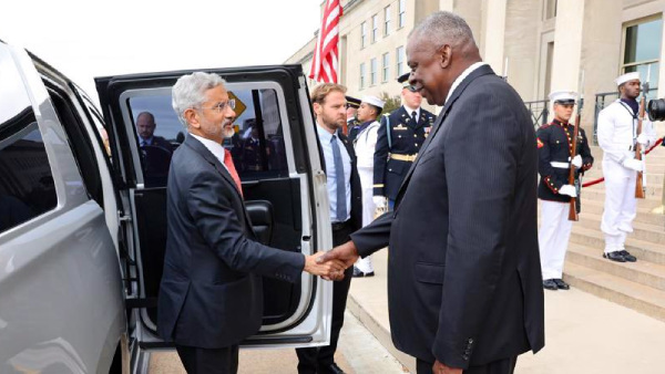External Affairs Minister S Jaishankar with US Secretary of Defense Lloyd Austin External Affairs Minister S Jaishankar with US Secretary of Defense Lloyd Austin