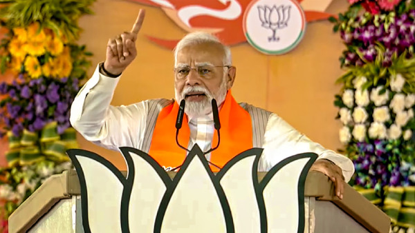 Prime Minister Narendra Modi addresses during BJPs Karyakarta Mahakumbh, in Bhopal