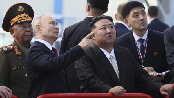 Russian President Vladimir Putin and North Koreas leader Kim Jong Un