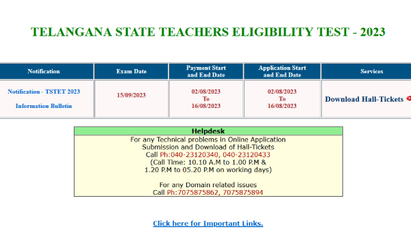TS TET 2023: Students Can Download Hall Tickets Today 