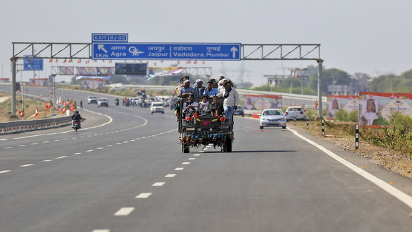 Vehicles Move On An Open Section Of The Delhi-Mumbai Expressway (PTI Photo)