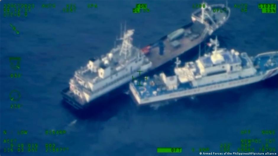 The Philippine military released images from a video showing the incident involving the Philippine resupply ship