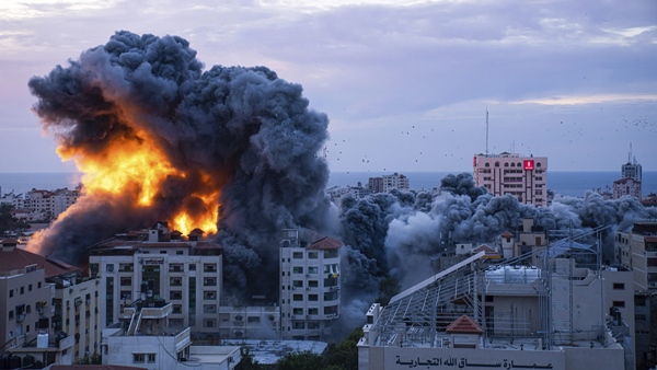 Fire and smoke rises following an Israeli airstrike, in Gaza City, Saturday, Oct. 7, 2023. The militant Hamas rulers of the Gaza Strip carried out an unprecedented, multi-front attack on Israel. (Photo credit: PTI) Fire and smoke rises following an Israeli airstrike, in Gaza City, Saturday, Oct. 7, 2023. The militant Hamas rulers of the Gaza Strip carried out an unprecedented, multi-front attack on Israel. (Photo credit: PTI)