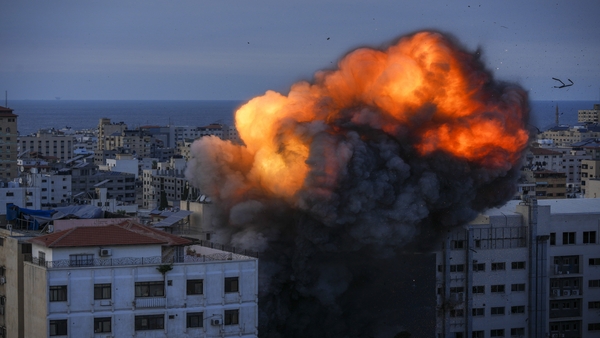 Fire and smoke rise following an Israeli airstrike, in Gaza City, Sunday, Oct. 8, 2023 (PTI Photo)