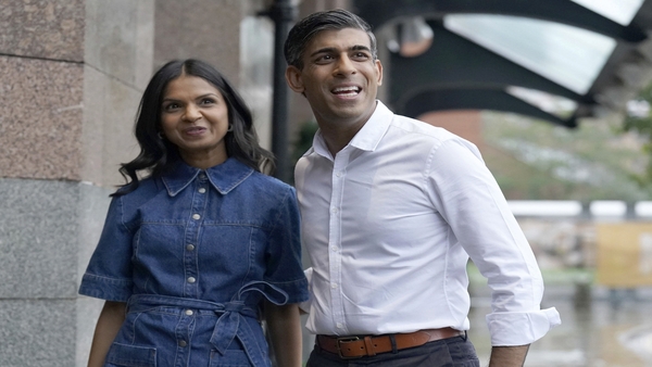 British Prime Minister Rishi Sunak and wife Akshata Murty