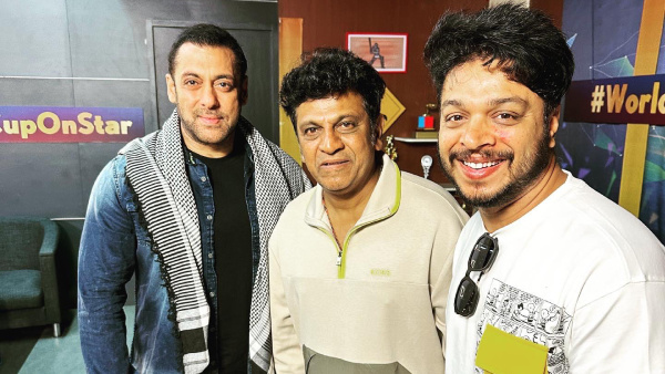 Tiger Meets Ghost: Salman Khan With Shivaraj Kumar During Ind Vs Pak Match