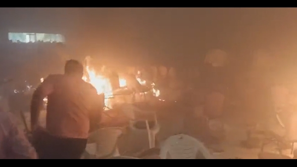 Screengrab from visuals of the site of the blast in Kochi