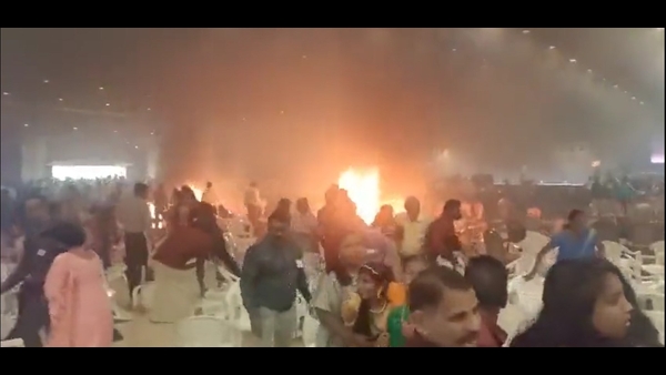 Screengrab from visuals of the site of the blast in Kochi