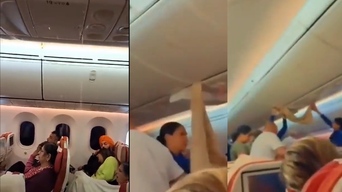 Caught On Camera: Air India Boeing 787 Dreamliner Cabin Experiences Water Leak During Delhi