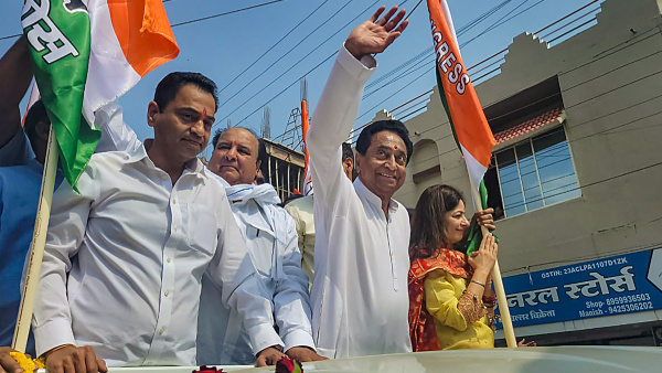 Madhya Pradesh Congress chief Kamal Nath during his election campaign for Assembly polls, in Chhindwara