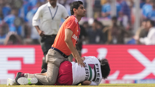 Security Breach During India Vs Aus Match As Man Enters Field To Meet Kohli With Free Palestine Message
