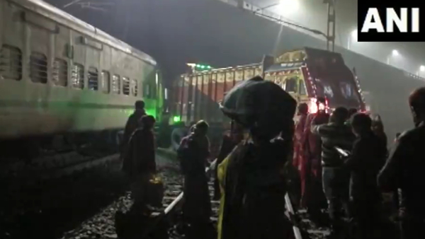 Bengal: Trains Engine Derails, Catches Fire After Hitting Lorry