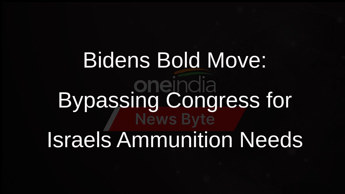 Bidens Bold Move: Bypassing Congress for Israels Ammunition Needs