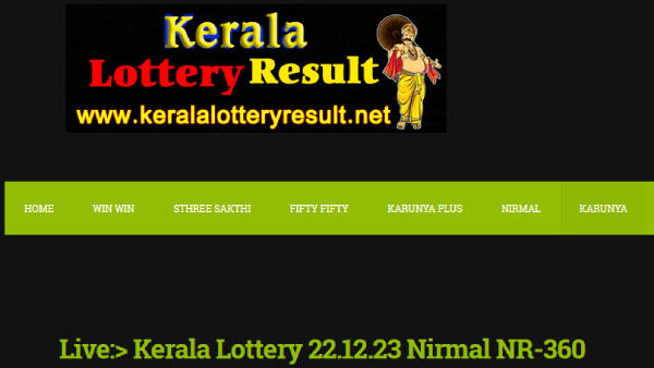 Kerala Lottery Winning Numbers For Nirmal NR-360 For 22 Dec