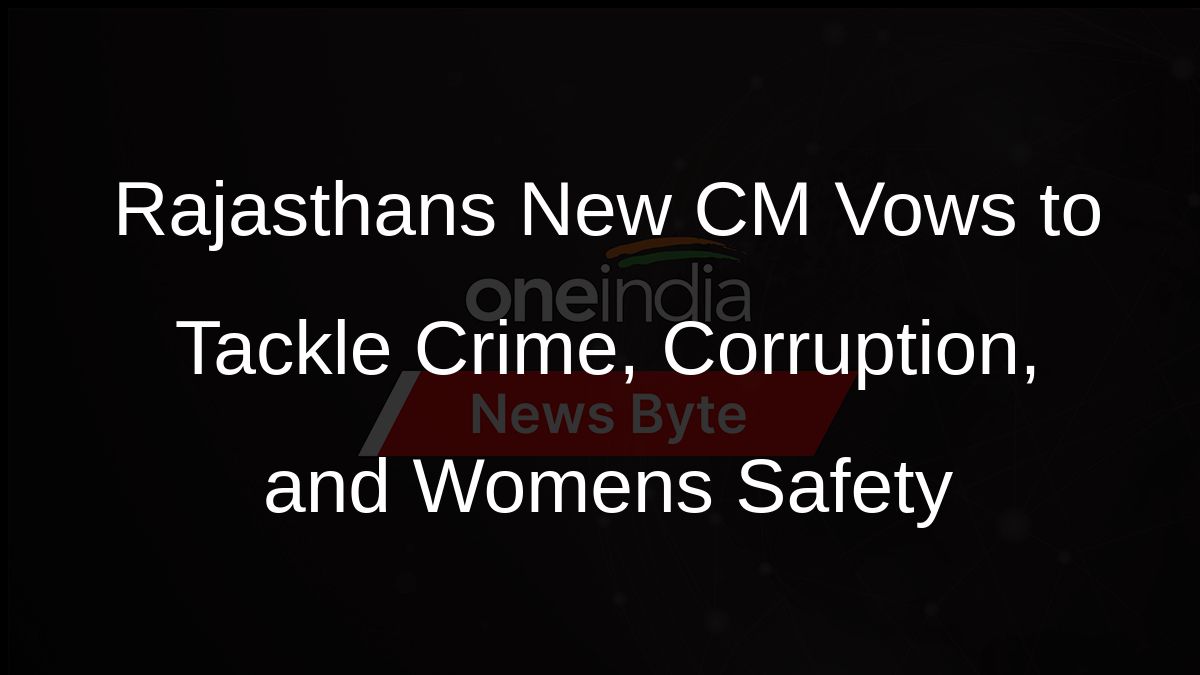 Rajasthans New CM Vows to Tackle Crime, Corruption, and Womens Safety