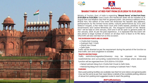 Delhi Police Issue Traffic Advisory