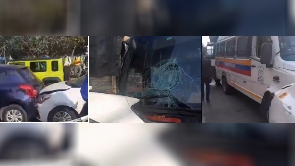 Several Cars, Police Van Crash In Mumbais Airoli