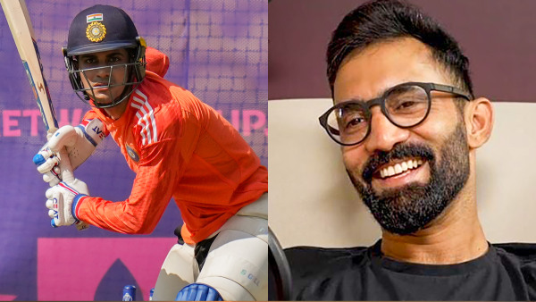 File photo of Shubman Gill and Dinesh Karthik File photo of Shubman Gill and Dinesh Karthik