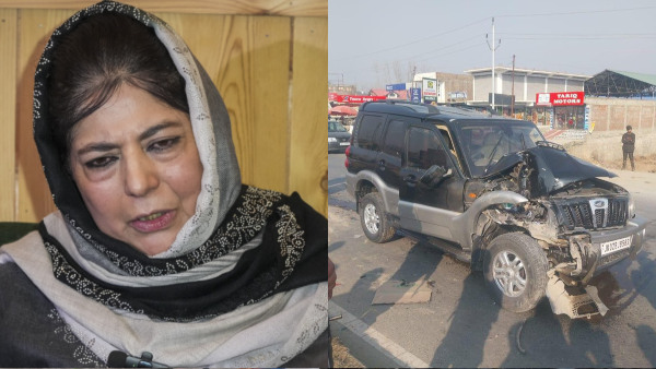 Mehbooba Muftis Car Meets With An Accident