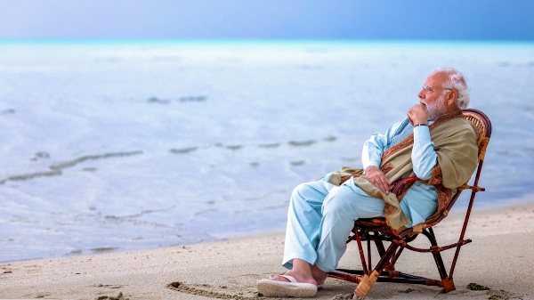 Prime Minister Narendra Modi during his visit to Bangaram, in Lakshadweep