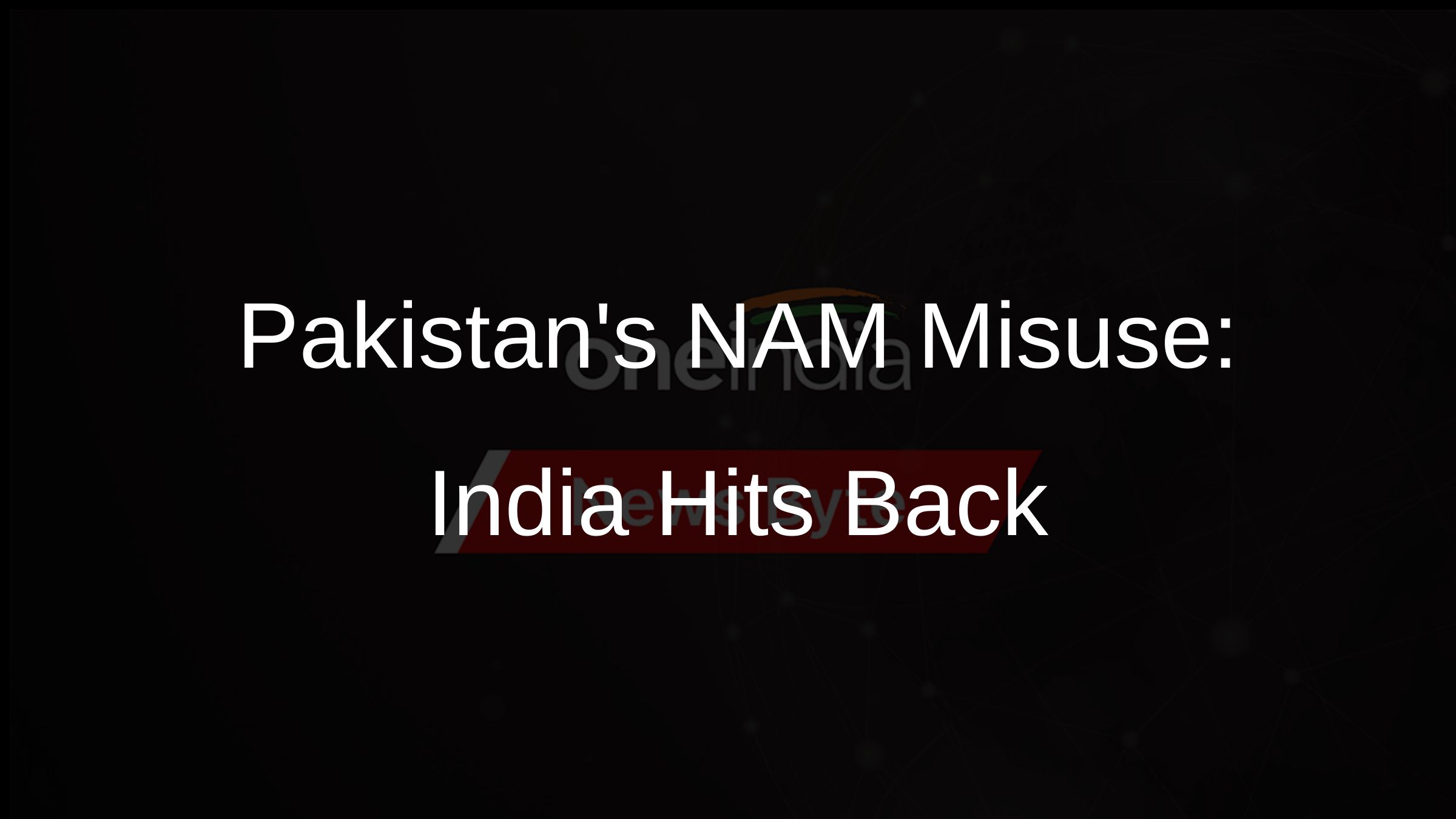 Pakistans NAM Misuse: India Hits Back