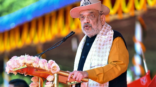 Amit Shah in parade of Assam Police commandos.