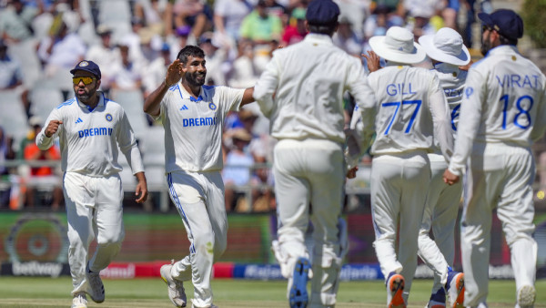 India’s Jasprit Bumrah celebrates with teammates India’s Jasprit Bumrah celebrates with teammates