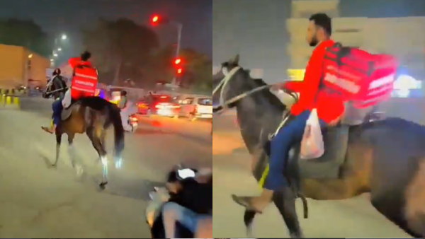 Zomato Agent Delivers Food On Horseback In Hyderabad