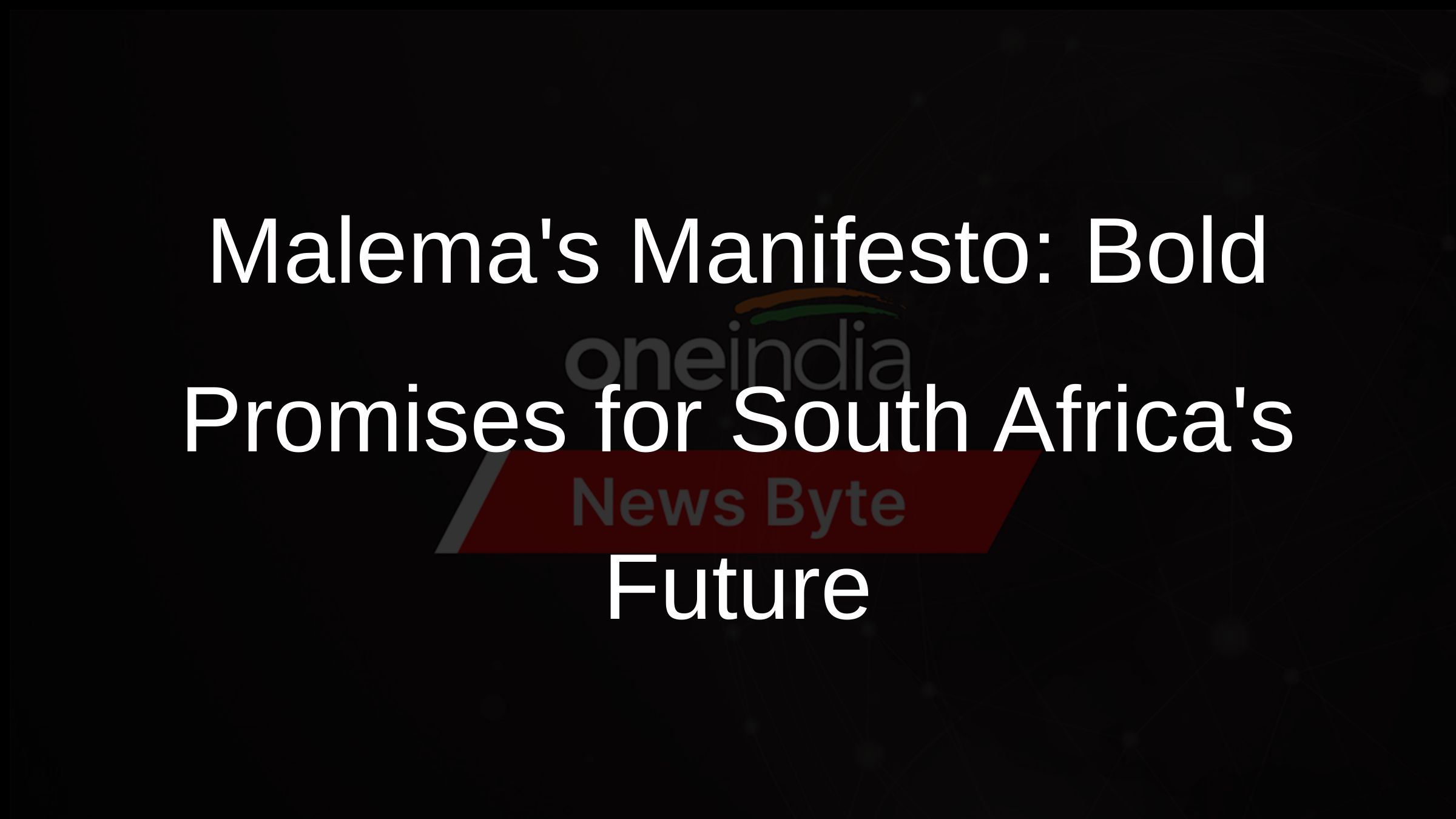 Malemas Manifesto: Jobs, Economy, and Change in South Africa