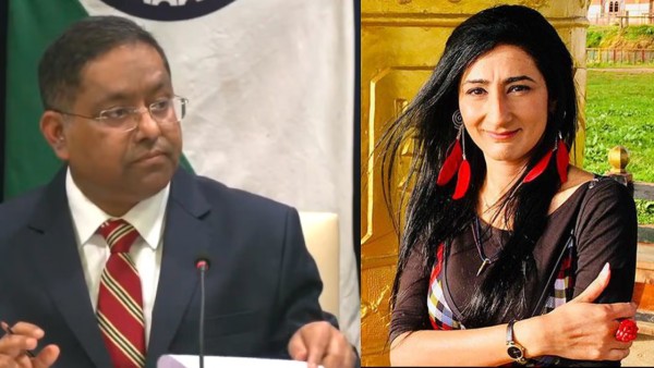 MEA Randhir Jaiswal and UK Writer Nitasha Kaul