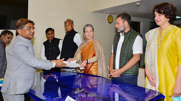 Congress leader Sonia Gandhi files her nomination papers for the upcoming Rajya Sabha polls at Rajasthan Assembly, in Jaipur